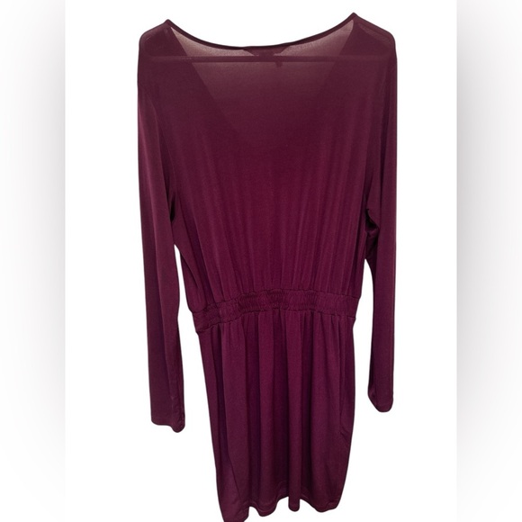 BCBGeneration Purple Round Neck Cinched-Waist Stretch Dress - Picture 2 of 7